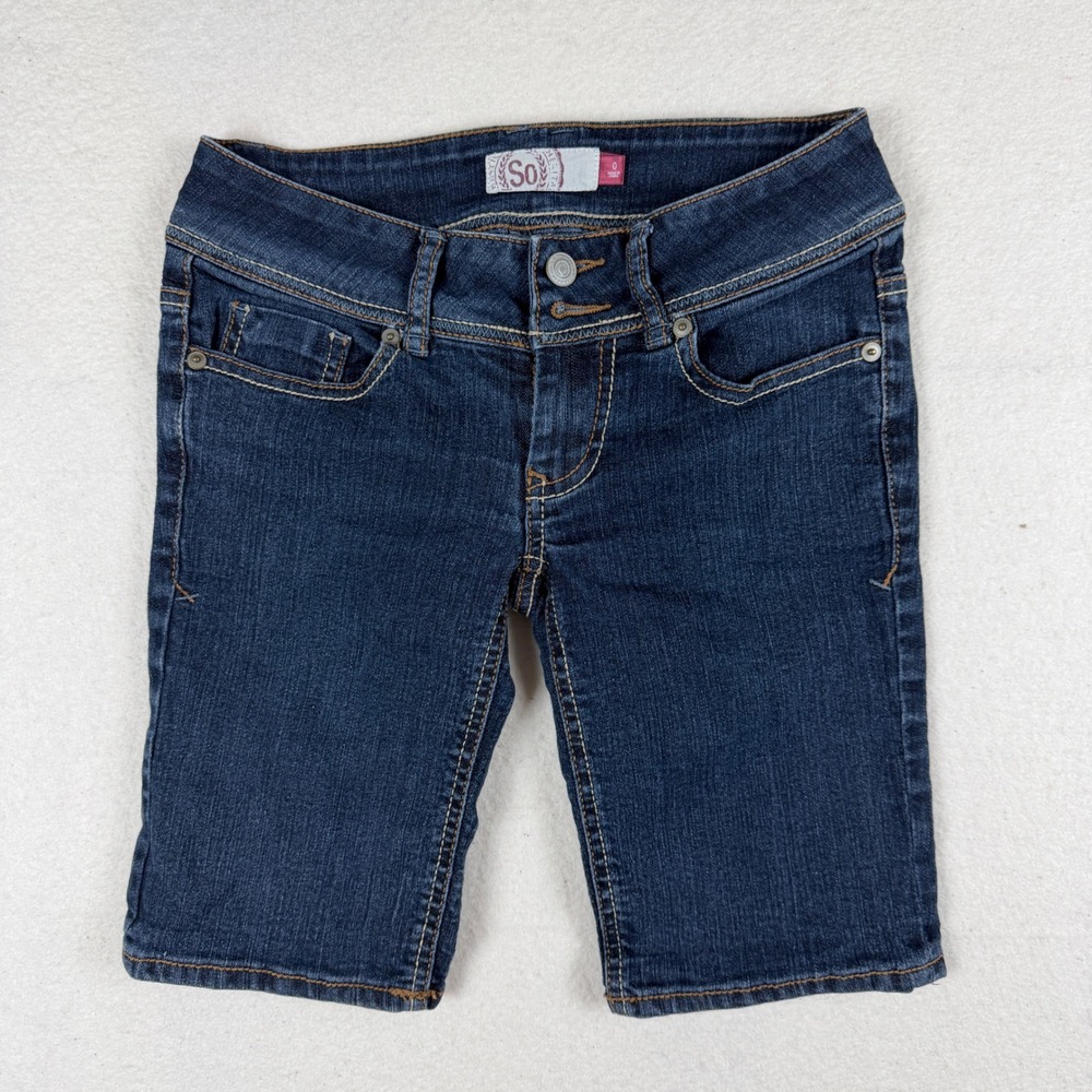 SO Authentic American Heritage Bermuda Denim Shorts Dark Wash Size 0 RN88083